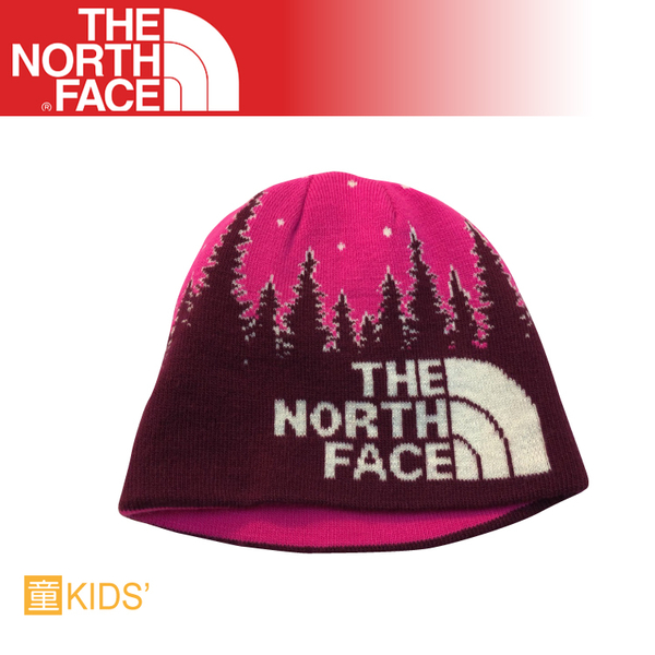 【The North Face 童 雙面保暖帽《葡萄酒紫》】A6X3/毛帽/保暖針織帽/冬季