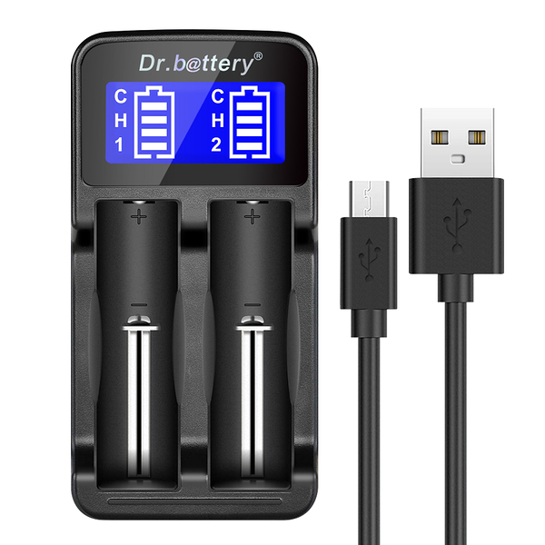 Dr.battery電池王 液晶雙槽LCD-18650鋰電池充電器/複合式鎳氫電池AA/AAA皆可充