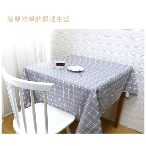 【LASSLEY】日式防水桌巾-方形135X135cm(台灣製造-正方形茶几巾｜餐桌巾｜格紋桌布) product thumbnail 2