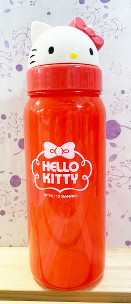 【震撼精品百貨】凱蒂貓_Hello Kitty~日本SANRIO三麗鷗 KITTY吸管式水壺500ML-紅#23930