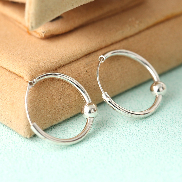 925純銀圓型單珠耳針耳環 簡單俐落 抗過敏【NPD56】一對價格
