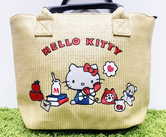 【震撼精品百貨】Hello Kitty 凱蒂貓~日本三麗鷗 kitty 編織手提袋/側背包-刺繡#29618 product thumbnail 3