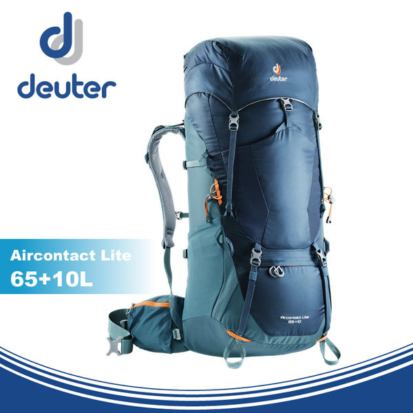 【Deuter 德國 Aircontact Lite 65+10L 輕量拔熱透氣背包《海軍藍/藍》】4340318/雙肩後背包/登山