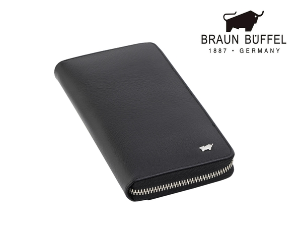 【全新正品】 BRAUN BUFFEL 馬毛紋牛皮單拉鍊長夾 【寧寧小舖/台中30年皮件老店】 BF348-601-1