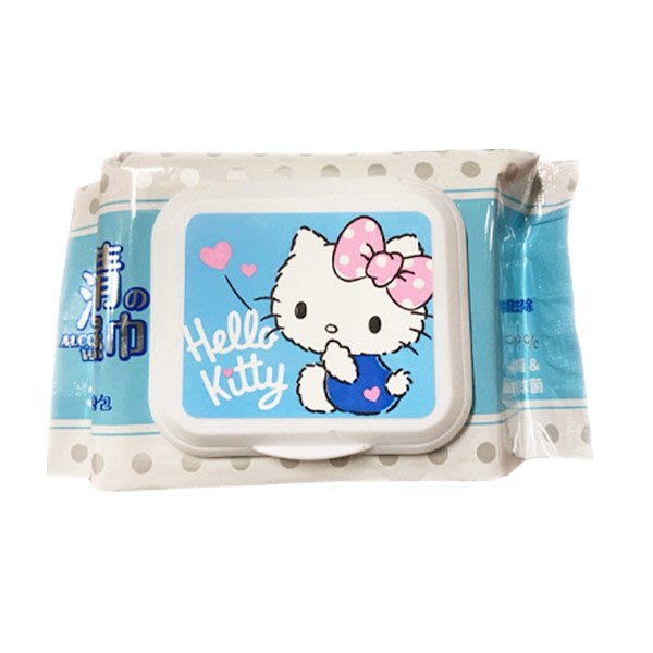 【震撼精品百貨】凱蒂貓_Hello Kitty~日本SANRIO三麗鷗台灣授權KITTY 酒精濕紙巾30抽(加蓋)*50373