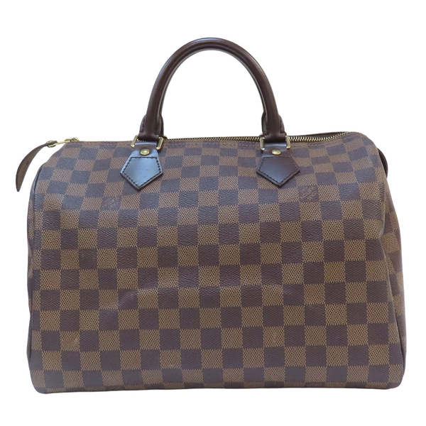 【二手名牌BRAND OFF】LOUIS VUITTON LV 路易威登 棕色 棋盤格 PVC塗層帆布 Speedy 30 手提包 N41531