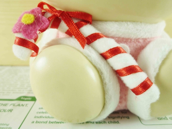 【震撼精品百貨】Hello Kitty 凱蒂貓~塑膠造型存錢筒-聖誕拐杖~粉 product thumbnail 3