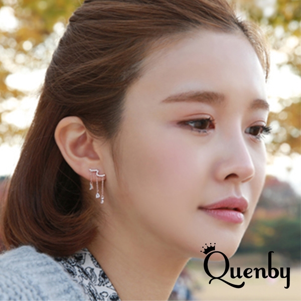 Quenby 送禮 母親節 韓系平價飾品 韓國明星同款珍珠流蘇耳環/耳針 product thumbnail 3