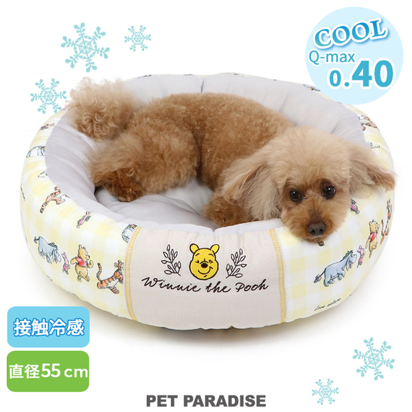 【PET PARADISE 寵物精品】DISNEY 2023新款●維尼POOH接觸冷感睡床(直徑55cm) 《COOL》 接觸冷感