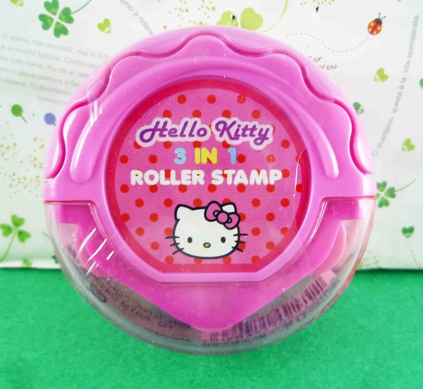 【震撼精品百貨】Hello Kitty 凱蒂貓~KITTY滾輪印章-圓形粉(3in1)