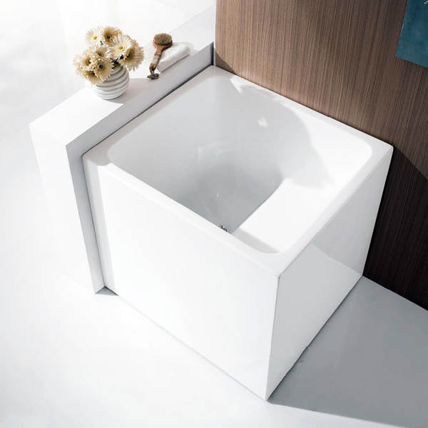 【麗室衛浴】BATHTUB WORLD LS-709 小空間坐缸 壓克力造型獨立缸 一體成型無邊縫 88*78*H78CM