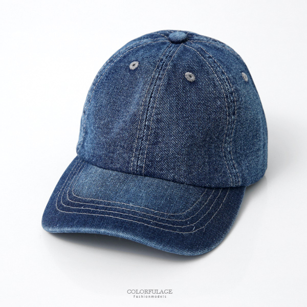 老帽 深藍刷色素面牛仔棒球帽【NHA5】