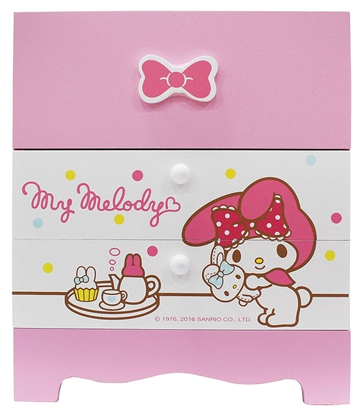 【震撼精品百貨】My Melody 美樂蒂~繽紛美樂蒂系列二抽多功能收納盒#38236