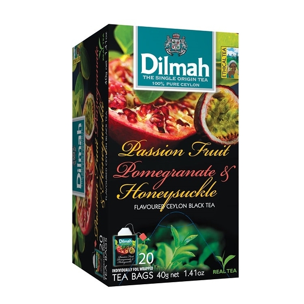 Dilmah 帝瑪 百香果石榴紅茶 茶包 無咖啡因 2g*20入/盒-【良鎂咖啡精品館】