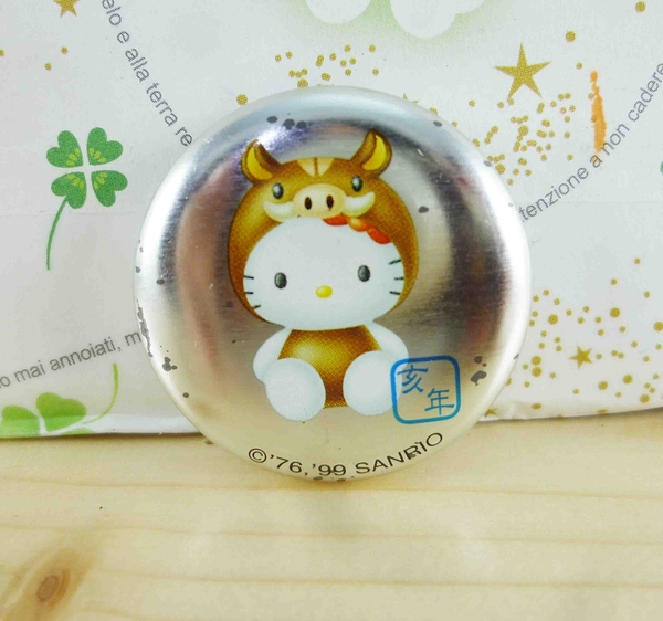 【震撼精品百貨】Hello Kitty 凱蒂貓~KITTY別針-圓型-生肖系列-豬圖案