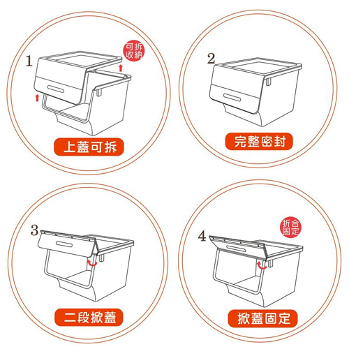 KEYWAY 鄉村直取式整理箱-藍/紅(40L)【愛買】 product thumbnail 2