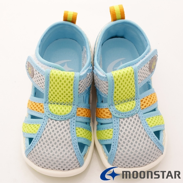 日本Moonstar機能童鞋 護趾機能輕量涼鞋 1368淺灰黃(寶寶段) product thumbnail 4