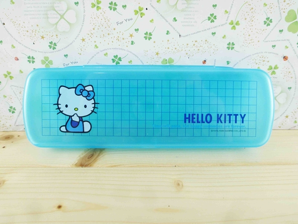 【震撼精品百貨】Hello Kitty 凱蒂貓~KITTY鉛筆盒-藍格子圖案