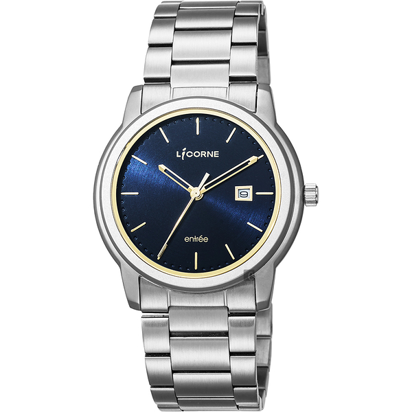 LICORNE力抗 entrée 品味生活時尚手錶-藍x銀/41mm LT120MWNI