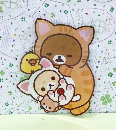 【震撼精品百貨】Rilakkuma San-X 拉拉熊懶懶熊~透明貼紙-貓C#20178