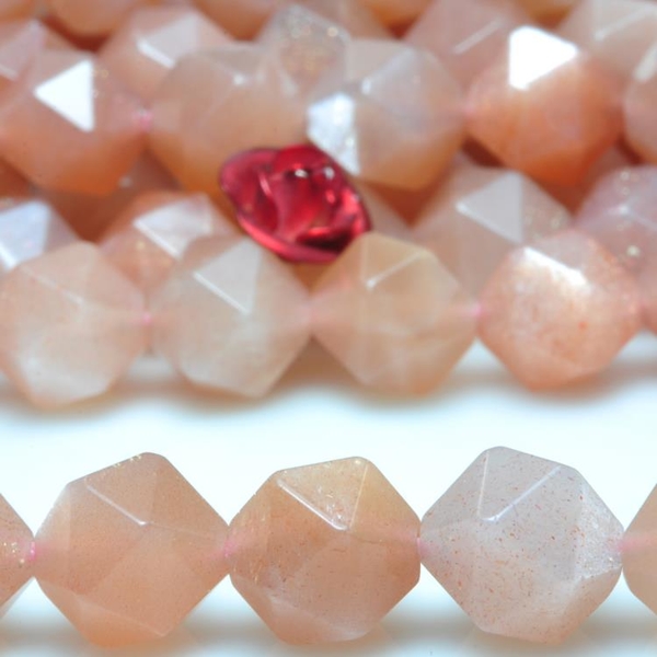 太陽石天然水晶散珠寶飾品星形切面手工手鏈DIY材料項鏈手串珠子