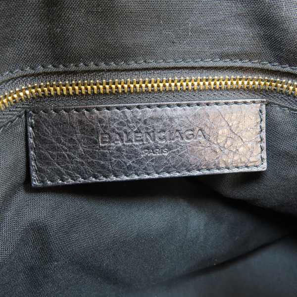 【二手名牌BRAND OFF】BALENCIAGA 巴黎世家 黑色 山羊皮 Giant Work 手提包 285451 product thumbnail 7