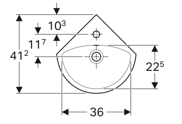 【麗室衛浴】GEBERIT SELNOVA系列 41CM角落盆 小空間掛盆 500.326.01.1 41*36CM product thumbnail 2