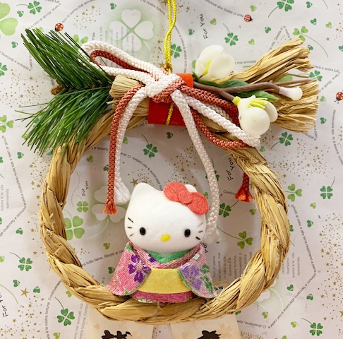 【震撼精品百貨】Hello Kitty 凱蒂貓~三麗鷗 KITTY和風圓吊飾/新年掛飾-交通安全(展示品)#62949 product thumbnail 3