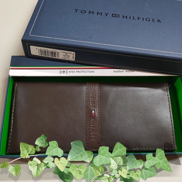 【Tommy】Tommy Hilfiger 男皮夾 長夾 牛皮中標設計 多卡夾 三鈔層 品牌盒裝／咖色 product thumbnail 7