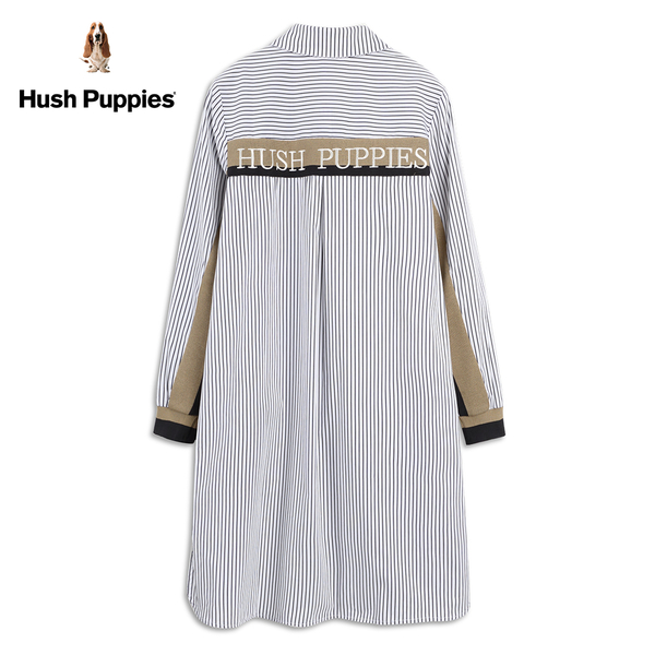 Hush Puppies 襯衫 女裝配色羅紋品牌刺繡直條紋襯衫 product thumbnail 3