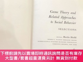 二手書博民逛書店Game罕見theory and related approaches to social behaviorY