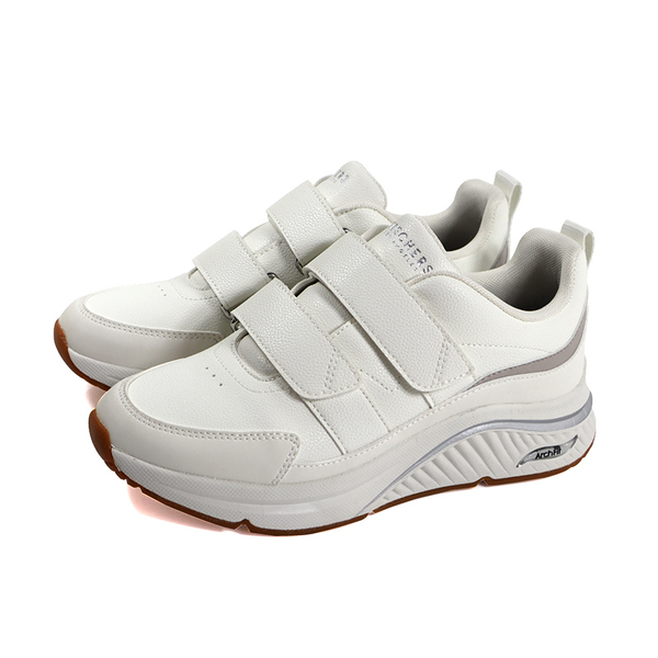 SKECHERS ArchFit 運動鞋 魔鬼氈 女鞋 白色 155571WHT no675