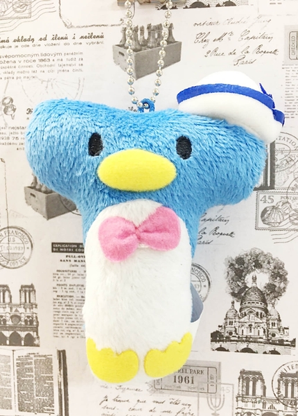 【震撼精品百貨】Tuxedo Sam Sanrio 山姆藍企鵝~英文鎖圈T*03858