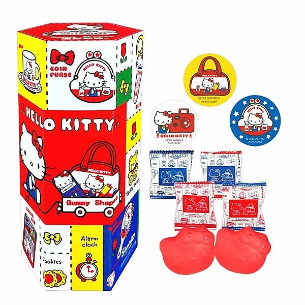 Hello Kitty 造型軟糖 居家款(西瓜草莓風味)3gx6入／盒 貼紙隨機出貨【小三美日】 DS018171