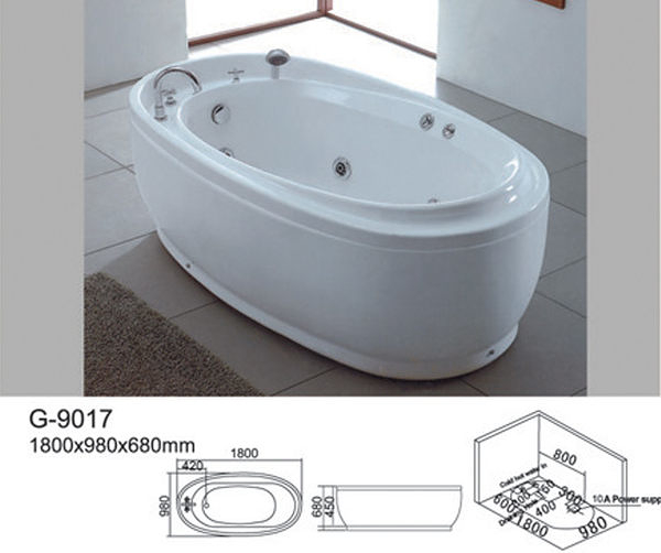 【麗室衛浴】BATHTUB WORLD G-9017 壓克力 獨立造型缸 180*98*68CM