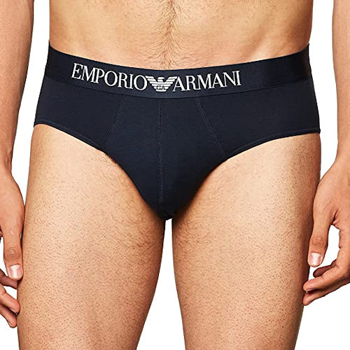 Emporio Armani 男經典棉質三角內褲(黑色)