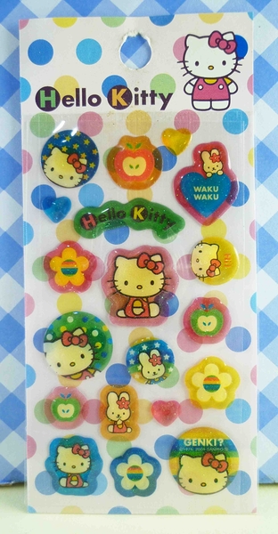 【震撼精品百貨】Hello Kitty 凱蒂貓~KITTY立體貼紙-蘋果