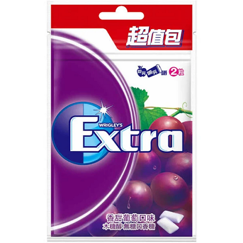 EXTRA口香糖超值包-香甜葡萄62G【兩入組】【愛買】 product thumbnail 2