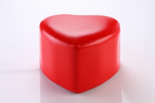 [家事達] SA-SC-002-RD 《心形》皮革椅凳(紅/黃/紫三色可選)X3個 特價