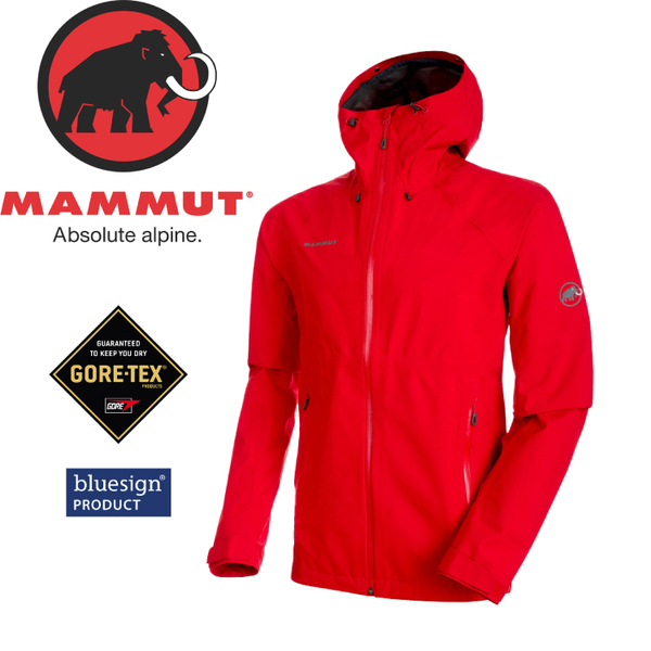 【MAMMUT Convey Tour HS Hooded Jacket 男《岩漿紅》】1010-26030-3465/長毛象/Gore-Tex /風雨衣