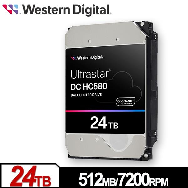 WD Ultrastar DC HC580 24TB 3.5吋 SATA 企業級硬碟 WUH722424ALE6L4(0F62796)