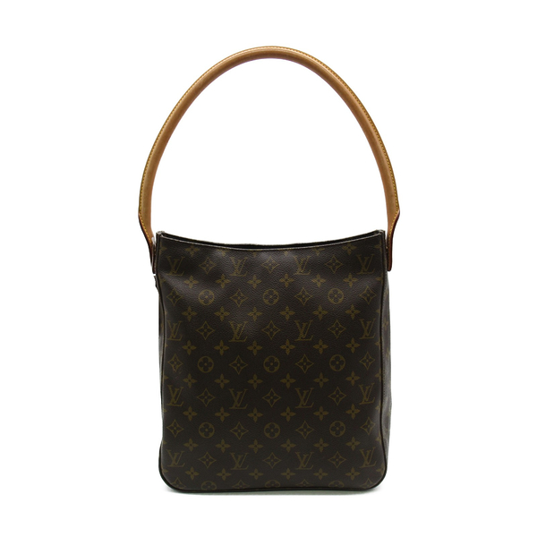 【二手名牌brand off】louis vuitton 路易威登 原花 pvc塗層帆布 looping gm 單肩包 m51145