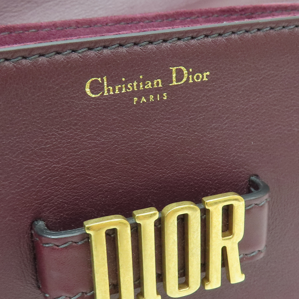 【二手名牌BRAND OFF】Dior 迪奧 酒紅色 牛皮 D-FENCE BAG 肩背包 金扣 product thumbnail 6