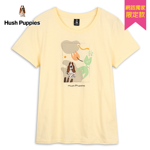 Hush Puppies T恤 女裝印幾何繡花朵刺繡狗短袖T恤 product thumbnail 2