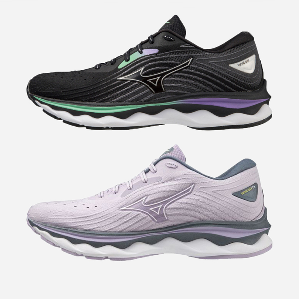 Mizuno WAVE SKY 6 女鞋 慢跑 回彈 耐磨 黑/粉紫【運動世界】J1GD220275/J1GD220272 product thumbnail 2