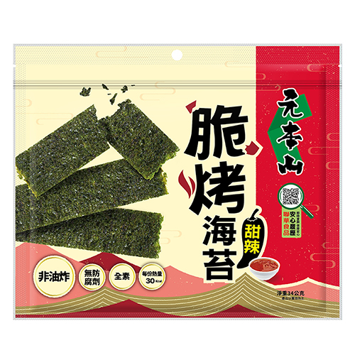 元本山脆烤海苔甜辣風味34G【愛買】 product thumbnail 2