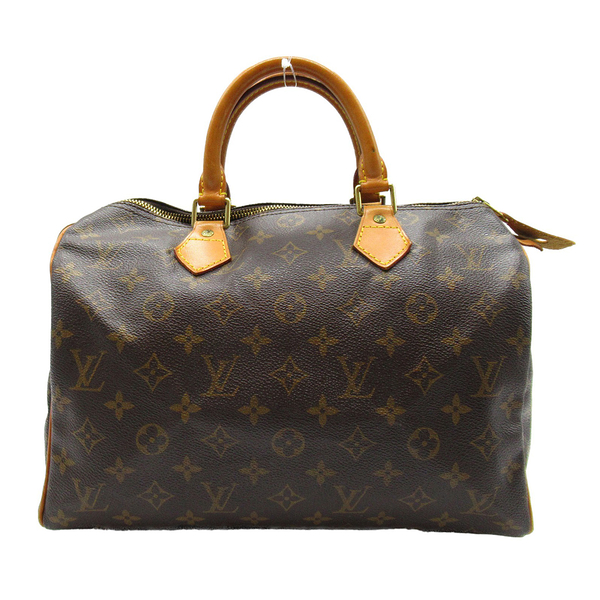 【二手名牌BRAND OFF】LOUIS VUITTON LV 路易威登 棕色 PVC塗層帆布 Speedy 30 手提包 M41526