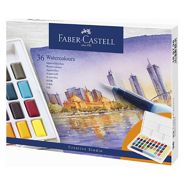 Faber-Castell 輝柏 創意工坊攜帶型水彩塊套組36色 NO.169736