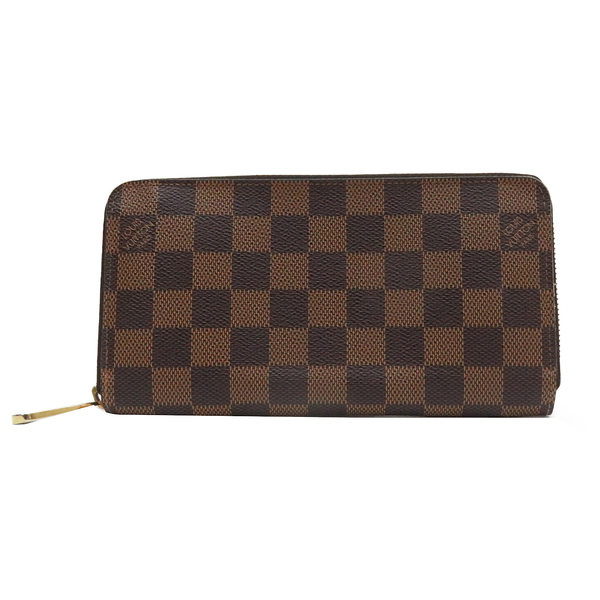 【二手名牌BRAND OFF】LOUIS VUITTON LV 路易威登 棋盤格 棋盤格 PVC塗層帆布 Zippy Wallet 拉鍊長夾 N60015