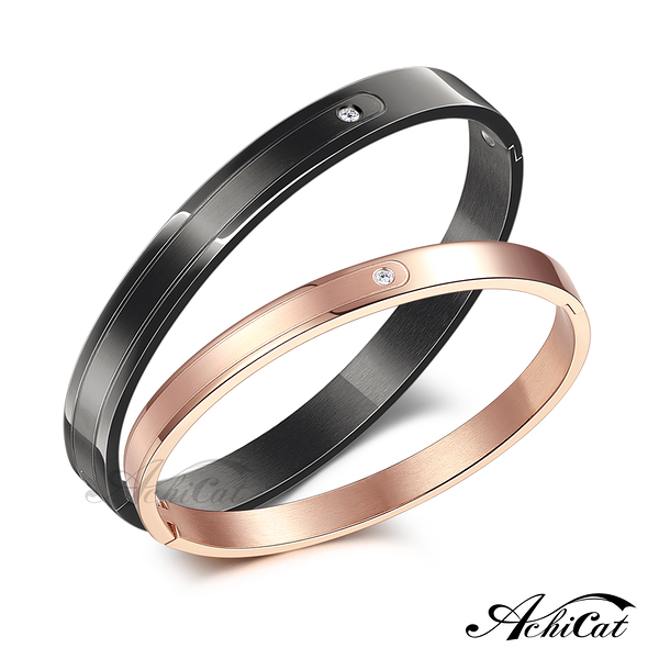 AchiCat 情侶手環 白鋼手環 愛情相隨 單鑽手環 單個價格 情人節禮物 B6019